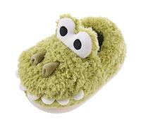 UnoSheng Pantofole 20 Ragazzi Bambini Cotone Pantofole Carino Cartoon Capelli Pantofole Casa Calda Per Bambini Scarpe di Cotone Inverno Negozio Di Acquisto Piccolo Legno, verde, 32 EU