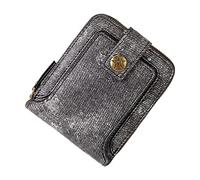 UnoSheng Portafoglio uomo commercio estero New Mens Short Multi Functional Denim Fabric Horizontal Zipper Wallet Portafogli Uomo Fascio, Nero , taglia unica