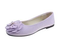 UnoSheng Scarpe da donna con plateau larghe H and Autumn Light Suede Round Toe Shallow Mouth Soft Bottom Bow Single Shoes Daily Dating Commuting Large Size Ballet Shoes Flat Shoes D, rosa intenso, 40