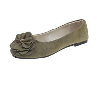 UnoSheng Scarpe da donna con plateau larghe H and Autumn Light Suede Round Toe Shallow Mouth Soft Bottom Bow Single Shoes Daily Dating Commuting Large Size Ballet Shoes Flat Shoes D, Ag., 37 EU