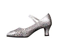UnoSheng Scarpe da donna stivaletti neri lisci da dance Shoes Soft Modern Low Heeled Ballroom Shoes Scarpe da donna impermeabili, argento, 42 EU