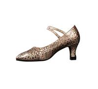 UnoSheng Scarpe da donna stivaletti neri lisci da dance Shoes Soft Modern Low Heeled Ballroom Shoes Scarpe da donna impermeabili, oro rosa, 37 EU