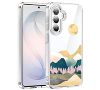 Unov Compatibile con Galaxy S26 Plus 5G Custodia trasparente con simpatico design Sierra Mountains Morbido TPU Assorbimento degli urti Sottile Motivo in rilievo Cover posteriore protettiva