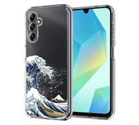 Unov Custodia compatibile con Galaxy A16 5G con motivo artistico a onde in rilievo design sottile protettivo morbido TPU paraurti posteriore cover