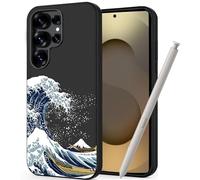 Unov Custodia compatibile con Galaxy S25 Ultra (2025) 5G Custodia con design morbido TPU assorbimento degli urti, sottile motivo in rilievo protettivo (Great Wave)