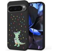 Unov Custodia compatibile con Google Pixel 9 Pixel 9 Pro (2024) 5G Custodia con design morbido TPU assorbimento degli urti sottile motivo in rilievo protettivo (dinosauro arcobaleno)