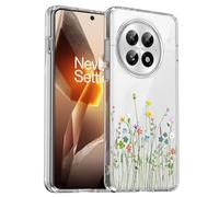 Unov Custodia compatibile con OnePlus 13 5G Custodia trasparente con design morbido TPU assorbimento degli urti sottile motivo in rilievo protettivo 17,3 cm (bouquet di fiori)