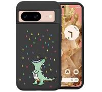 Unov Custodia compatibile con Pixel 8 5G Custodia con design morbido TPU assorbimento degli urti sottile motivo goffrato protettivo (Rainbow Dinosaur)