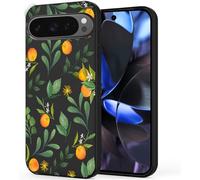 Unov Custodia compatibile con Pixel 9 Pixel 9 Pro (2024) 5G Custodia con design morbido TPU assorbimento degli urti sottile motivo goffrato protettivo (aromi di agrumi)