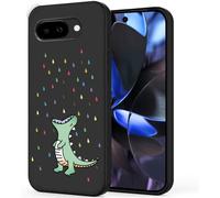 Unov Custodia compatibile con Pixel 9A 5G con simpatico dinosauro arcobaleno dinosauro goffrato design sottile protettivo morbido TPU paraurti posteriore cover