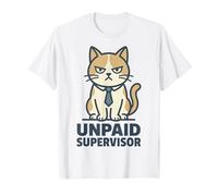 Unpaid Supervisor Funny Cat Owner Work Humor Maglietta