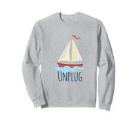 Unplug Barca a vela Barca a vela Ocean Lake ama navigare Felpa