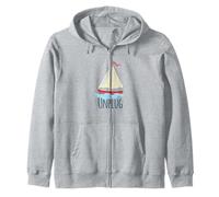 Unplug Barca a vela Barca a vela Ocean Lake ama navigare Felpa con Cappuccio