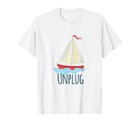 Unplug Barca a vela Barca a vela Ocean Lake ama navigare Maglietta