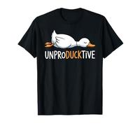 Unproducktive Funny Sleeping Goose Duck Lazy Meme Maglietta