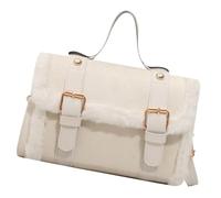 Unqiue - Borsa a tracolla invernale da donna 2024 in peluche peloso, piccola borsa quadrata per uso quotidiano, D, One Size