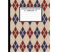 Unruled Composition Notebook: Unruled Composition Notebook 8 X 10. 120 Pages. Beautiful Vest Knitted Diamond Pattern