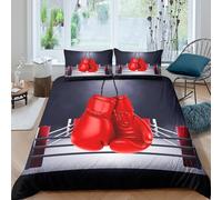 UNRXJZLVM boxing_glovesSet Di Copripiumino microfibra morbida 3 Pezzi stampa 3D con cerniera sports_training_style copripiumino con federe soffice ultra morbido for ragazze King（220x240cm）
