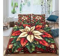 UNRXJZLVM Christmas decorationSet Di Copripiumino microfibra 3 pezzi motivo 3D con cerniera Stained glass style copripiumino con federe soffice ultra morbido for coppie Double（200x200cm）