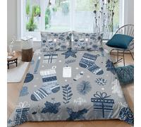 UNRXJZLVM Christmas decorcopripiumino microfibra 3 pezzi motivo 3D con cerniera Nordic winter style Set Di Copripiumino con federe per cuscini soffice morbido e comodo for adulti Double（200x200cm）