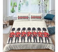 UNRXJZLVM Guardia Reale 3D Stampato Copripiumino Microfibra Decorazione Camera da Letto Set Biancheria Letto Soldato Morbido Traspirante per Adulti Giovani Super king（260x220cm）