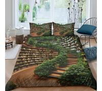 UNRXJZLVM modern librarySet Di Copripiumino ultra microfibra 3 Pezzi stampa 3D con cerniera biophilic interior copripiumino con federe traspirante ultra morbido for ragazze Single（135x200cm）