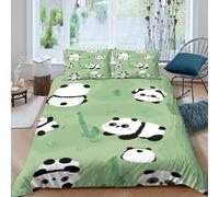 UNRXJZLVM Panda illustrationscopripiumino ultra microfibra 3 Pezzi stampa 3D con cerniera Cute cartoon style Set Di Copripiumino incluso federe per cuscini aiosa for adulti Super king（260x220cm）