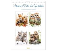 Unsere Tiere des Waldes (Wandkalender 2026 DIN A4 hoch), CALVENDO Monatskalender: Von majestätischen Hirschen bis hin zu scheuen Eichhörnchen werden ... in ihrem natürlichen Lebensraum gezeigt.