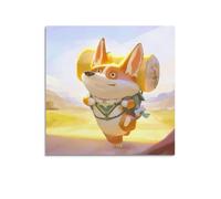 UNSGA Poster decorativo da parete con animali dei cartoni animati, Happy Corgi, poster decorativo da parete su tela, stampa artistica moderna, per camera da letto, 40 x 40 cm