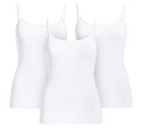 UnsichtBra Pacco da 3 Canottiera Donna in Microfibra con Spaghi Elasticizzati | Canotta Comfort Donna Bianco Nero Beige (3 x Bianco, L-XL)