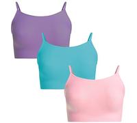 UnsichtBra Set da 3 Bustier Senza Ferretto per Donna | Confezione Multipla di Reggiseni Bralette con Spalline Sottili | Indumenti Base per Lo Sport e Lo Yoga, Top Bustier (Rosa, Blu, Porpora, L-XL)