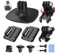 UNSTINCER Supporto Adesivo Flessibile, Staffa con Cuscinetti Adesivi 3M per Casco Sci Skate Surf Paddle Board Cruscotto Kayak, Fibbia a Sgancio Rapido con Rotazione a 360°, per Gopro Insta360 Akaso