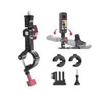 UNSTINCER Supporto per manubrio per action cam per asta da 7-35 mm, staffa regolabile a 270° interamente in alluminio con vite da 1/4 per GoPro Insta360 AKASO e altro ancora per specchietto per moto