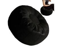 Unstuffed Pouf Ottoman Cover PU Pumpkin Shape Cushion Footrest