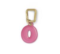 UNTAGS - Charm Lettera O - Materiale Effetto Pelle - Ciondolo per Smartphone, Portachiavi con Moschettone in Metallo Colore Oro Incluso - Rosa