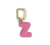 UNTAGS - Charm Lettera Z - Materiale Effetto Pelle - Ciondolo per Smartphone, Portachiavi con Moschettone in Metallo Colore Oro Incluso - Rosa