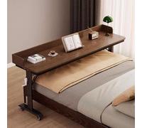 UNTavolo per Mobilità sopra Il Letto con Ruote,Tavolo Servitore,Tavolino da Divano per Pc,Tavolo da caffè Carrello in Legno Metallo per Soggiorno Camera da Letto Ufficio(A,180x50x68cm/70.8x19.7x26.8")