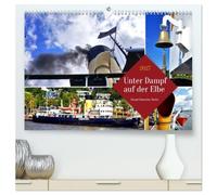Unter Dampf auf der Elbe - Dampf-Eisbrecher Stettin (hochwertiger Premium Wandkalender 2027 DIN A2 quer), Kunstdruck in Hochglanz: Fahrt auf der Elbe mit dem historischen Eisbrecher Stettin