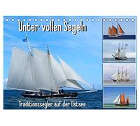Unter vollen Segeln Traditionssegler auf der Ostsee (Tischkalender 2026 DIN A5 quer), CALVENDO Monatskalender: Abenteuer pur, Segelschiffe hart am Wind.