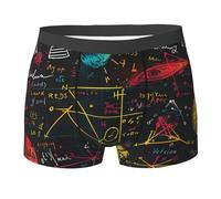Unterhosen per Uomo Science Physics Equations And Space Doodle Black Squisita Trunk Uomo Morbido Pantaloncini per Lavoro Sport L'Uso Quotidiano M