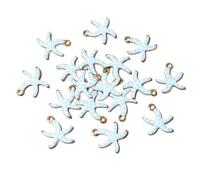 UNTERING 20 ciondoli colorati a forma di stella marina accessori per la creazione di gioielli in acciaio inox texture ciondolo gioielli per fare parte di donne alla moda, Misura unica, come descritto