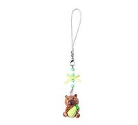 UNTERING Adorabile ciondolo a forma di capibara con perline per telefono, realizzato a mano, in resina, per donne e appassionati di moda, Approx.12cm/4.75inches, Resina