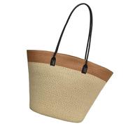 UNTERING Borsa a tracolla in paglia intrecciata con design spazioso borse ascellari borsa casual per vacanze al mare e uso quotidiano borsa a tracolla, cachi, 49x15x30cm /19.29x5.9x11.81in