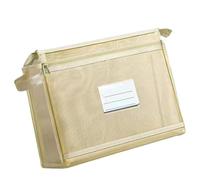 UNTERING Borsa portadocumenti a doppio strato, organizer per documenti con manico, etichetta trasparente, finestra per libri, custodia per il trasporto di articoli scolastici, Giallo, Taglia unica