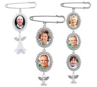 UNTERING Bouquet di nozze bianco foto fascino pin pizzo ovale sposa fascino passeggiare lungo il corridoio facile da fare matrimonio Boutonniere per sposo matrimonio Boutonniere set di fiori da sposa