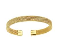 UNTERING Bracciale rigido minimalista a forma di C in acciaio inox, leggero, unisex, a forma di C, per coppie, maglia in acciaio inox, Misura unica, come descritto