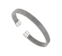 UNTERING Bracciale rigido minimalista a forma di C in acciaio inox, leggero, unisex, a forma di C, per coppie, maglia in acciaio inox, Misura unica, come descritto