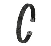 UNTERING Bracciale rigido minimalista a forma di C in acciaio inox, leggero, unisex, a forma di C, per coppie, maglia in acciaio inox, Misura unica, come descritto