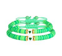 UNTERING Braccialetti dell'amicizia flessibili in argilla elasticizzata, regolabili, leggeri, per ragazze, comodi da indossare tutti i giorni, unisex, in tessuto elastico, Misura unica, come descritto