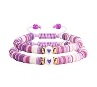 UNTERING Braccialetti dell'amicizia flessibili in argilla elasticizzata, regolabili, leggeri, per ragazze, comodi da indossare tutti i giorni, unisex, in tessuto elastico, Misura unica, come descritto